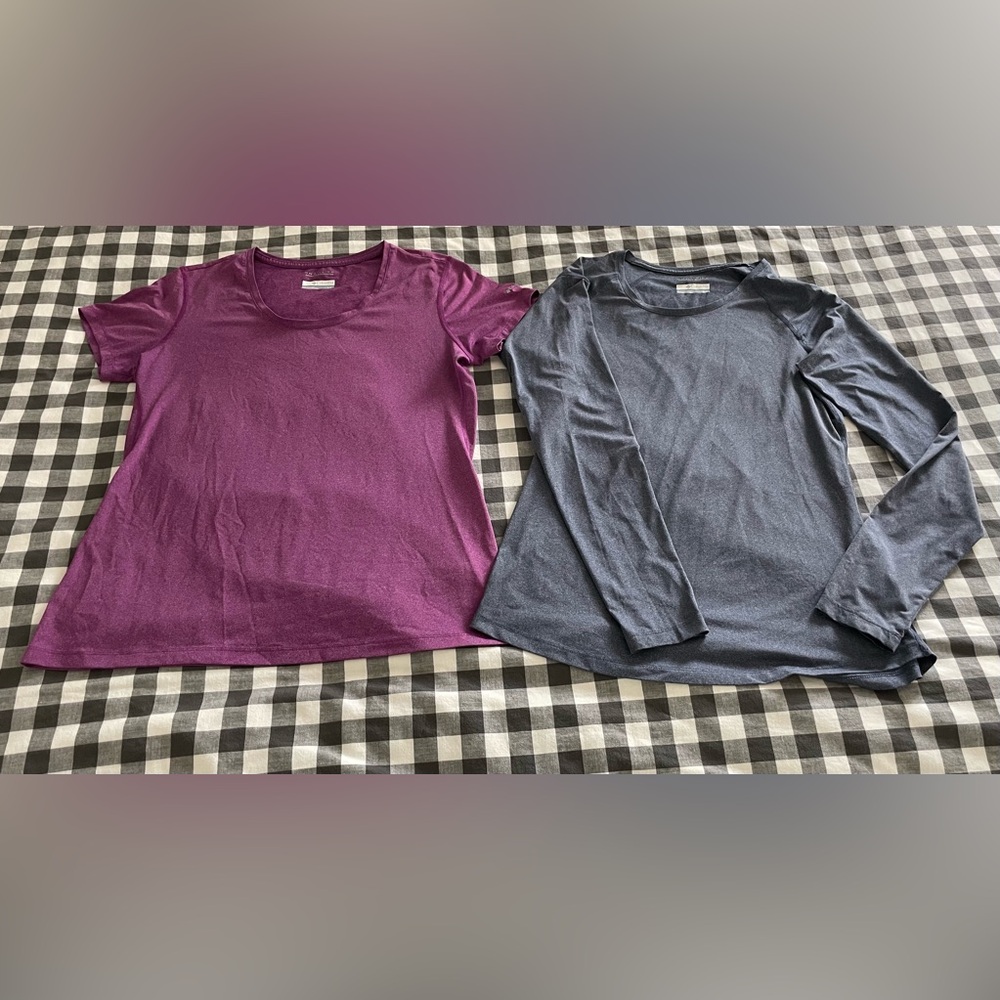 Columbia Women’s Activewear Tees Long Sleeve Short Sleeve Pink and Gray set Gym